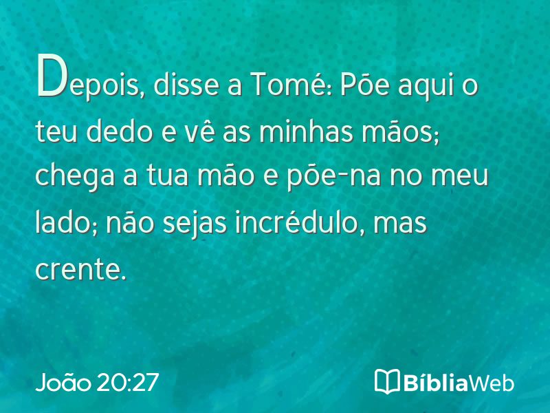 João 20:27 em imagem para compartilhar