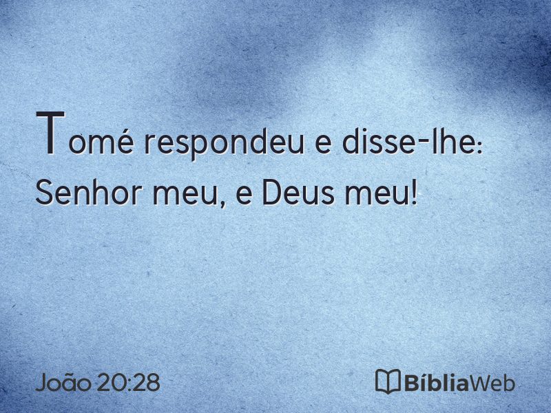 João 20:28 em imagem para compartilhar