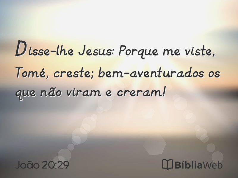 João 20:29 em imagem para compartilhar