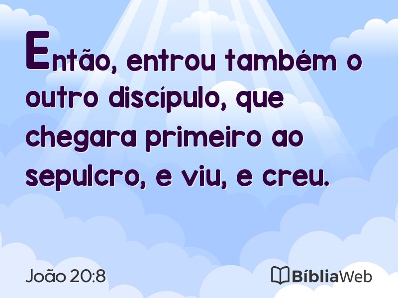 João 20:8 em imagem para compartilhar