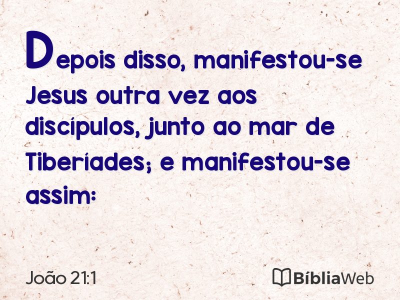 João 21:1 em imagem para compartilhar