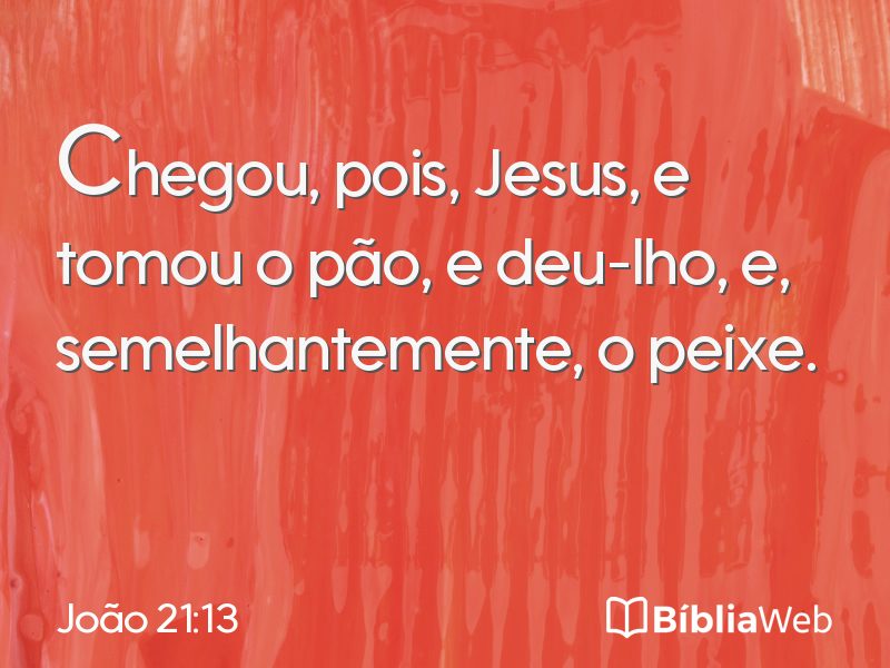João 21:13 em imagem para compartilhar