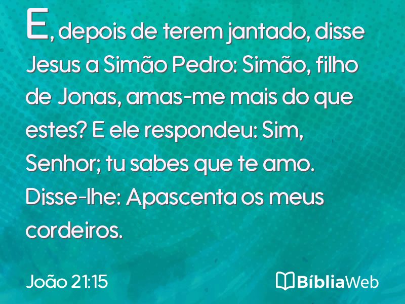 João 21:15 em imagem para compartilhar