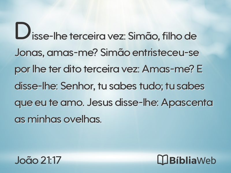 João 21:17 em imagem para compartilhar