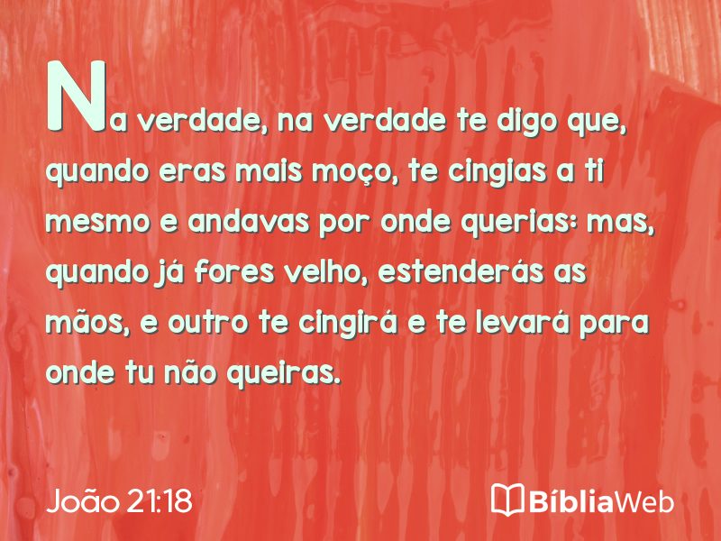 João 21:18 em imagem para compartilhar