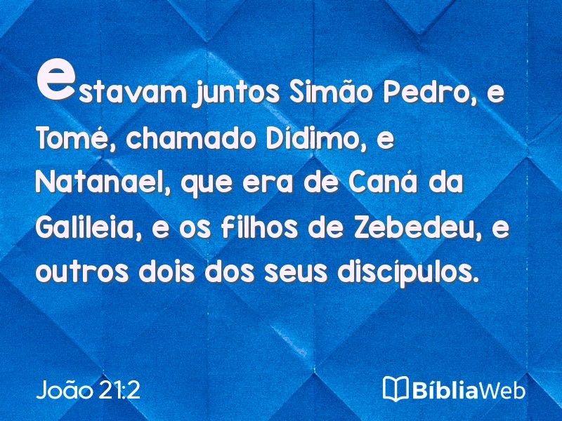 João 21:2 em imagem para compartilhar