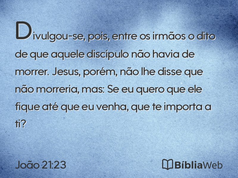 João 21:23 em imagem para compartilhar