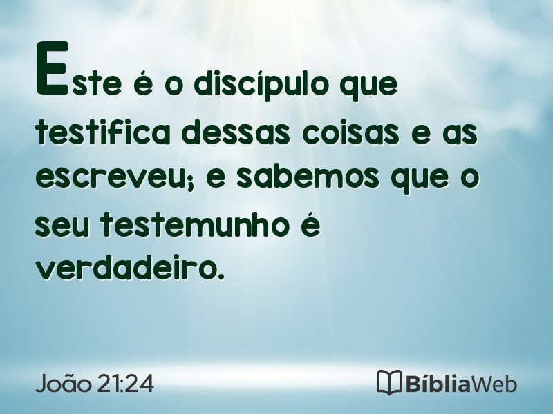 João 21:24 em imagem para compartilhar