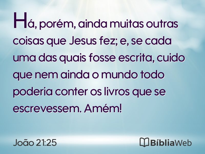João 21:25 em imagem para compartilhar