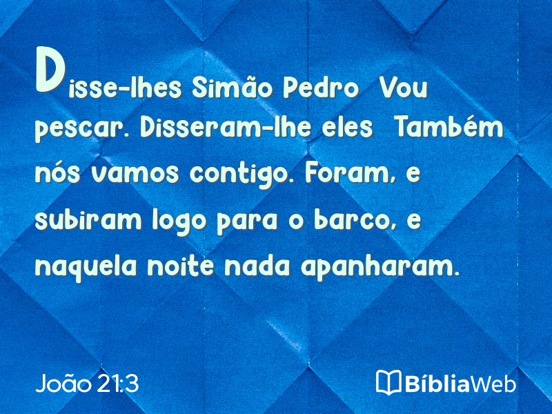 João 21:3 em imagem para compartilhar