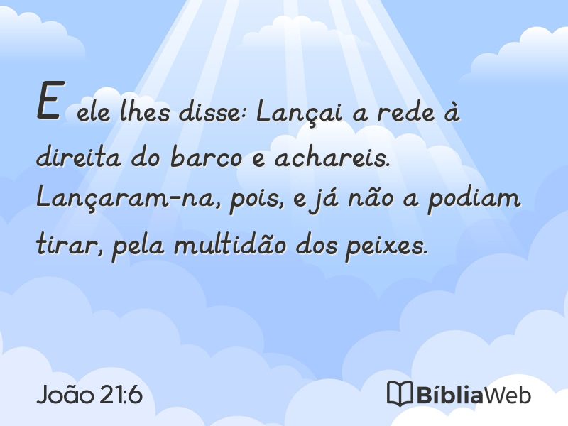 João 21:6 em imagem para compartilhar