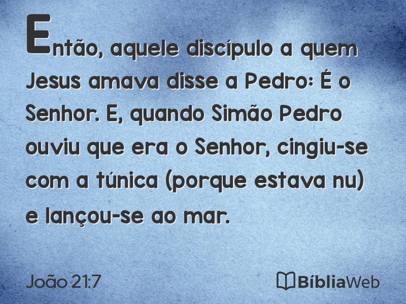 João 21:7 em imagem para compartilhar