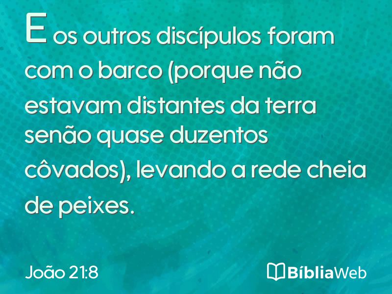 João 21:8 em imagem para compartilhar