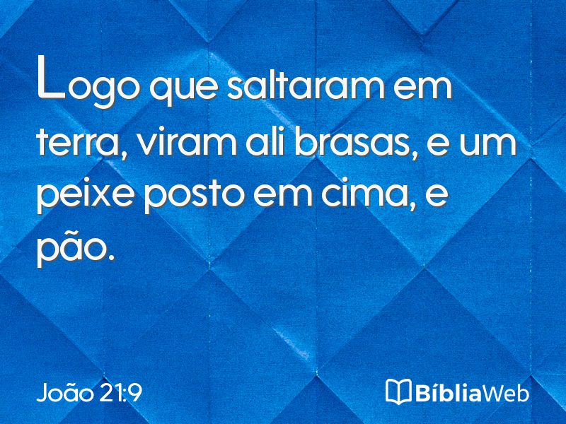 João 21:9 em imagem para compartilhar