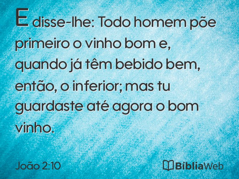 João 2:10 em imagem para compartilhar