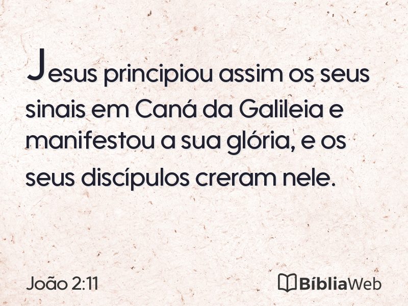 João 2:11 em imagem para compartilhar
