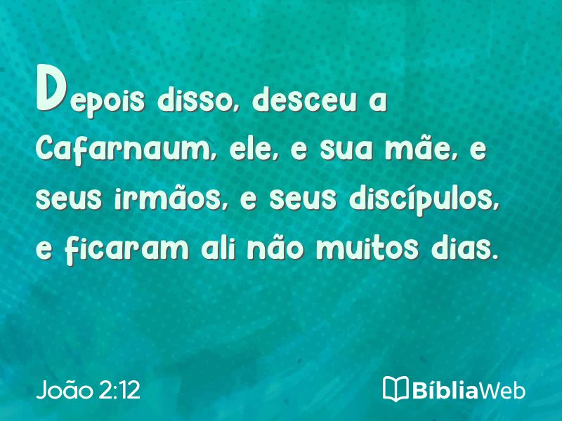 João 2:12 em imagem para compartilhar