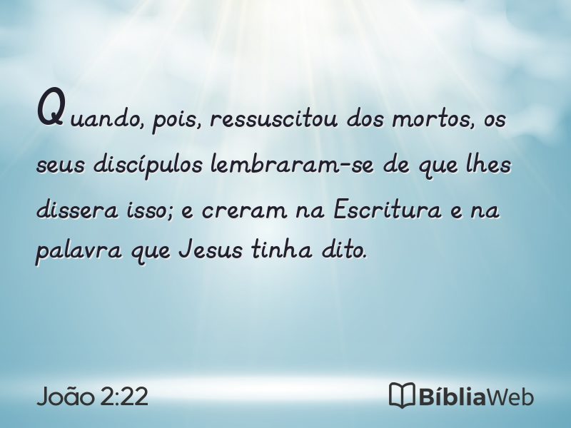 João 2:22 em imagem para compartilhar