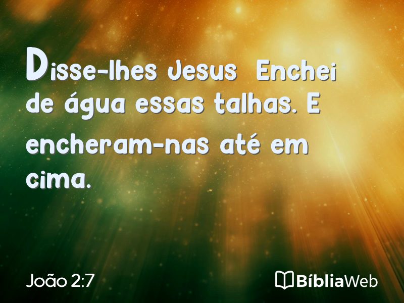 João 2:7 em imagem para compartilhar