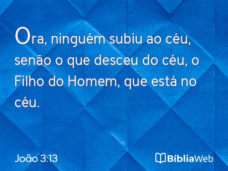 João 3:13 em imagem para compartilhar