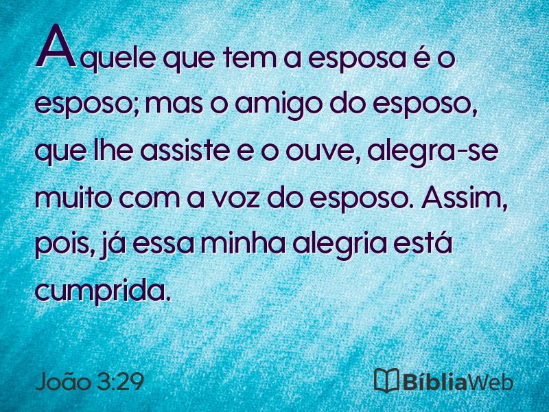 João 3:29 em imagem para compartilhar