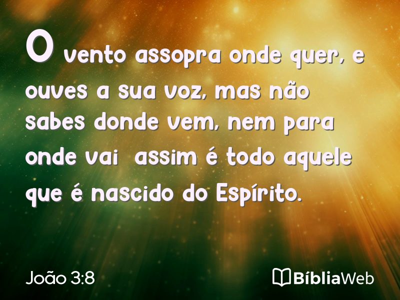 João 3:8 em imagem para compartilhar