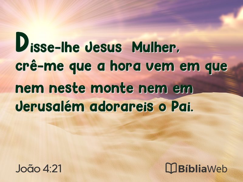 João 4:21 em imagem para compartilhar