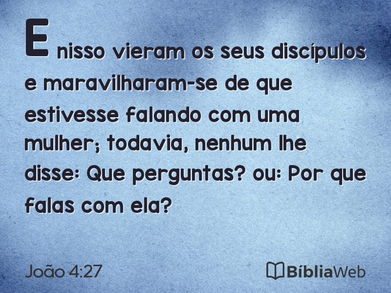 João 4:27 em imagem para compartilhar