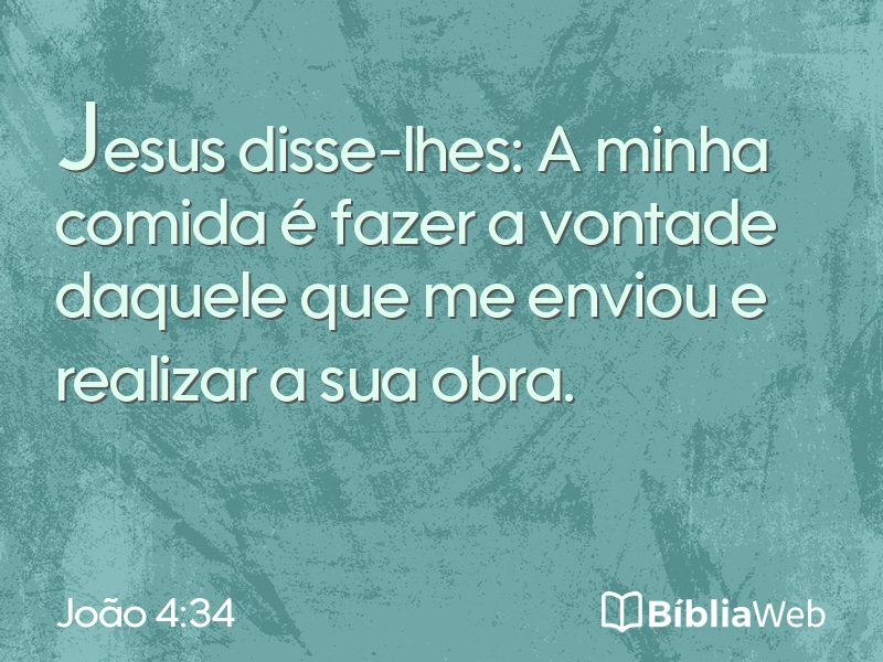 João 4:34 em imagem para compartilhar