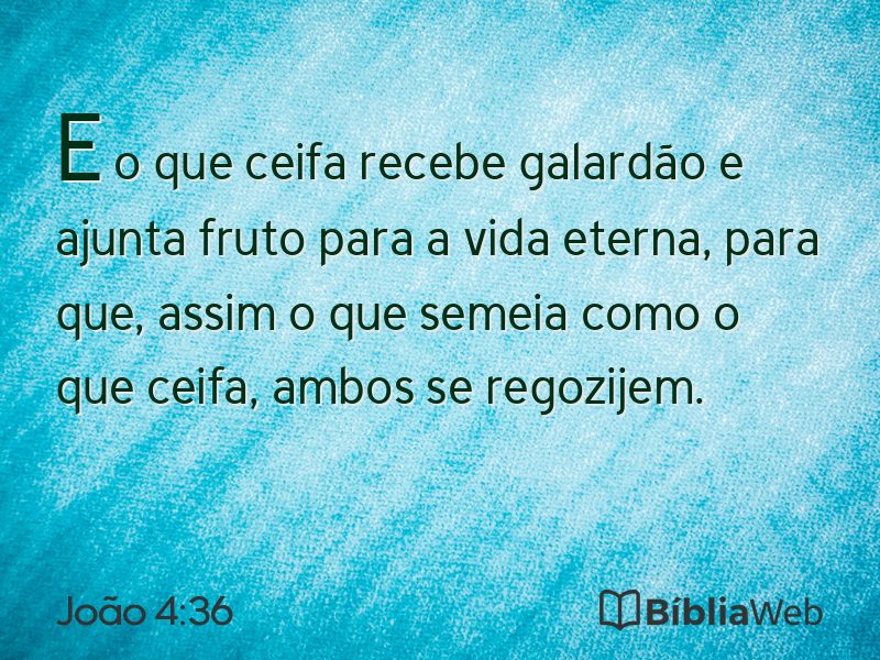 João 4:36 em imagem para compartilhar