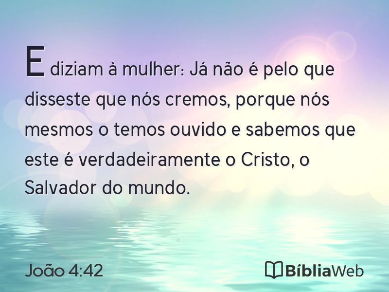 João 4:42 em imagem para compartilhar