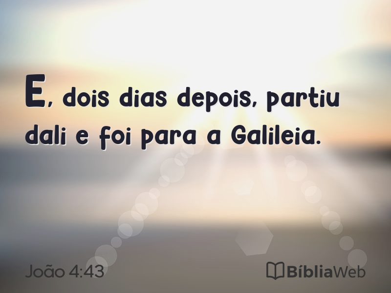 João 4:43 em imagem para compartilhar