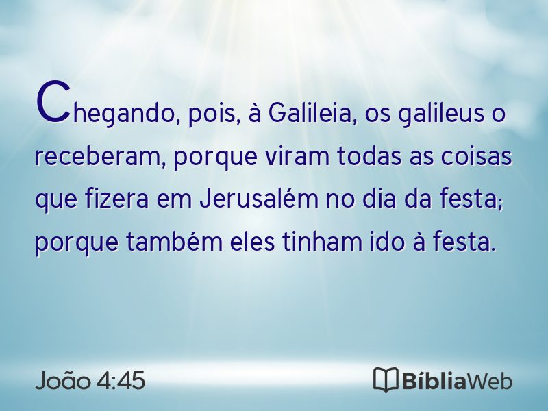 João 4:45 em imagem para compartilhar