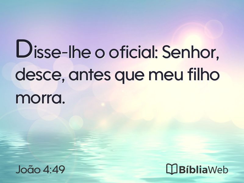 João 4:49 em imagem para compartilhar