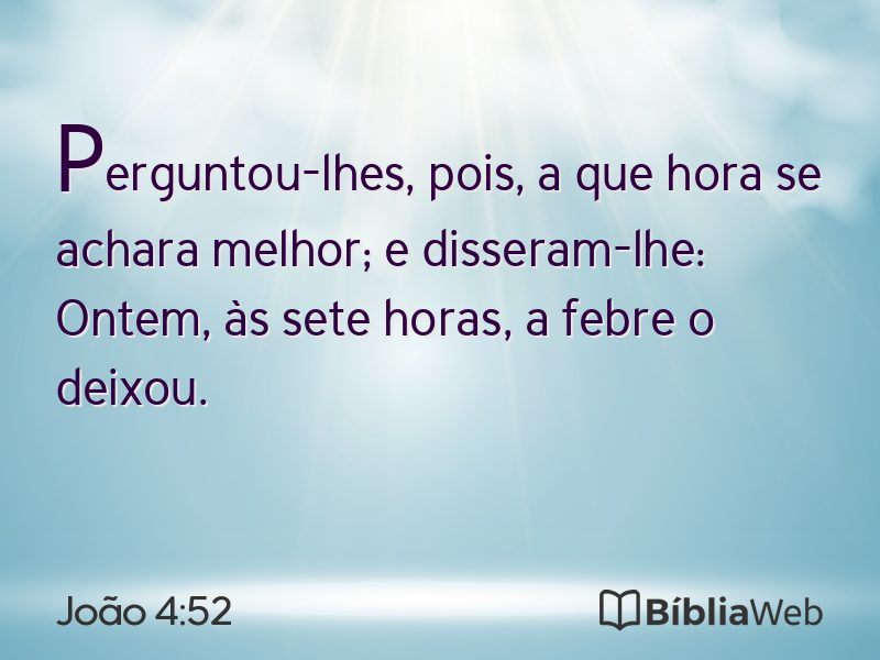 João 4:52 em imagem para compartilhar