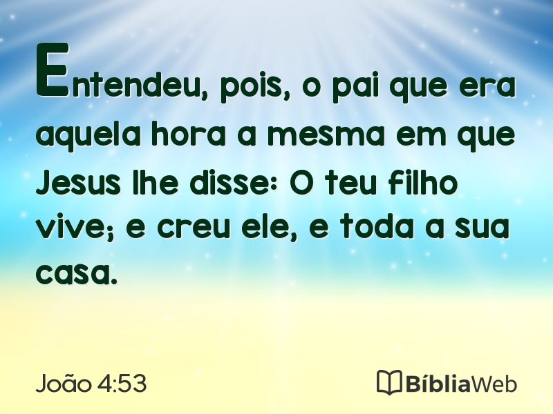 João 4:53 em imagem para compartilhar
