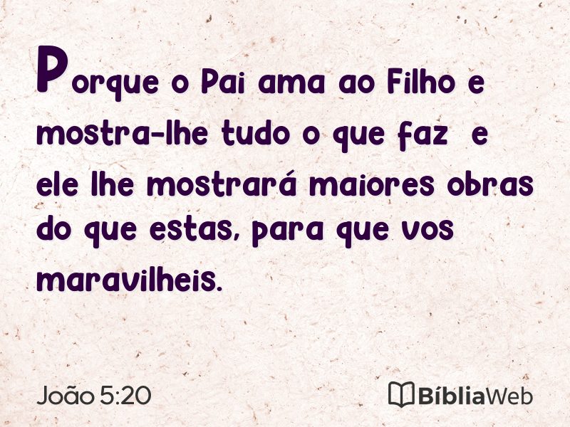 João 5:20 em imagem para compartilhar