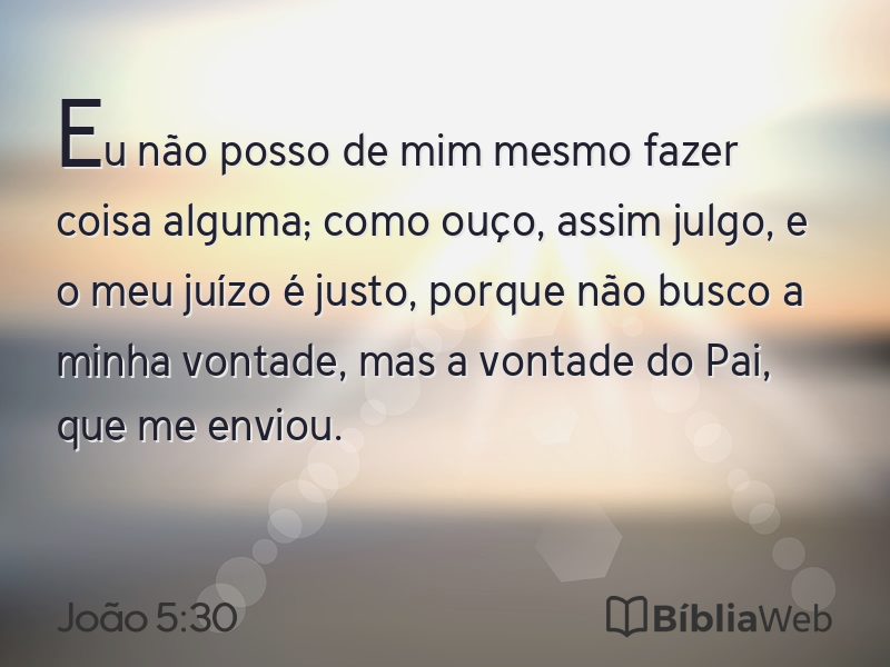 João 5:30 em imagem para compartilhar