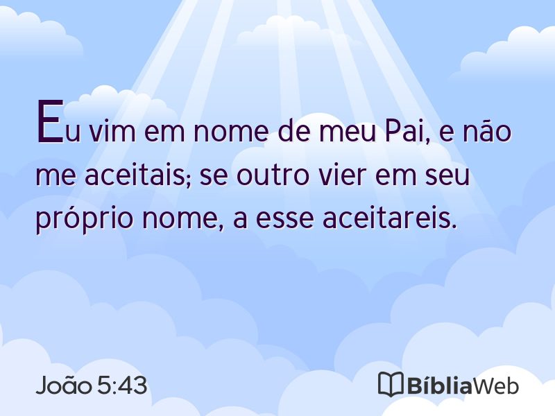 João 5:43 em imagem para compartilhar