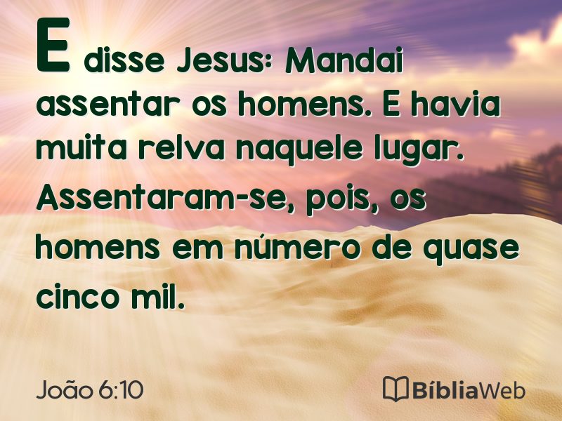 João 6:10 em imagem para compartilhar