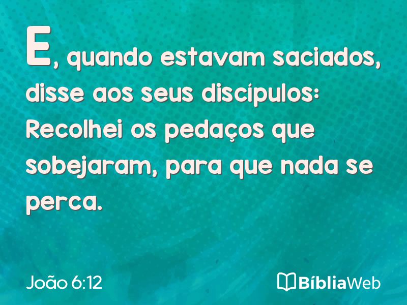 João 6:12 em imagem para compartilhar