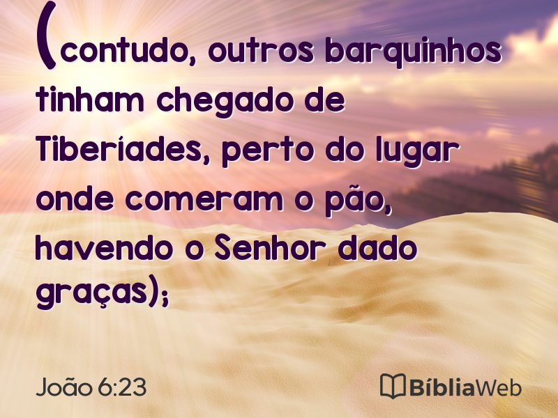 João 6:23 em imagem para compartilhar