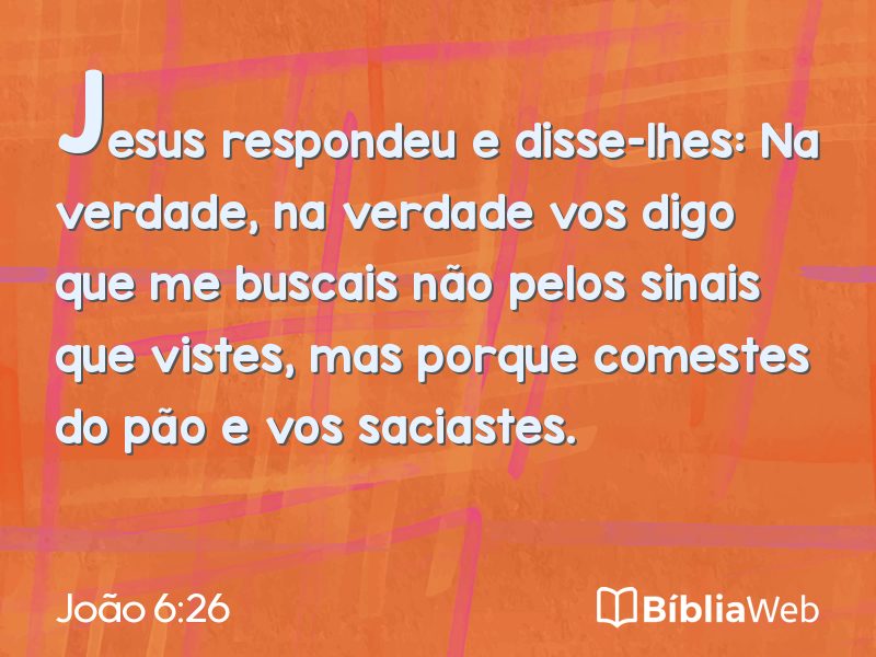 João 6:26 em imagem para compartilhar