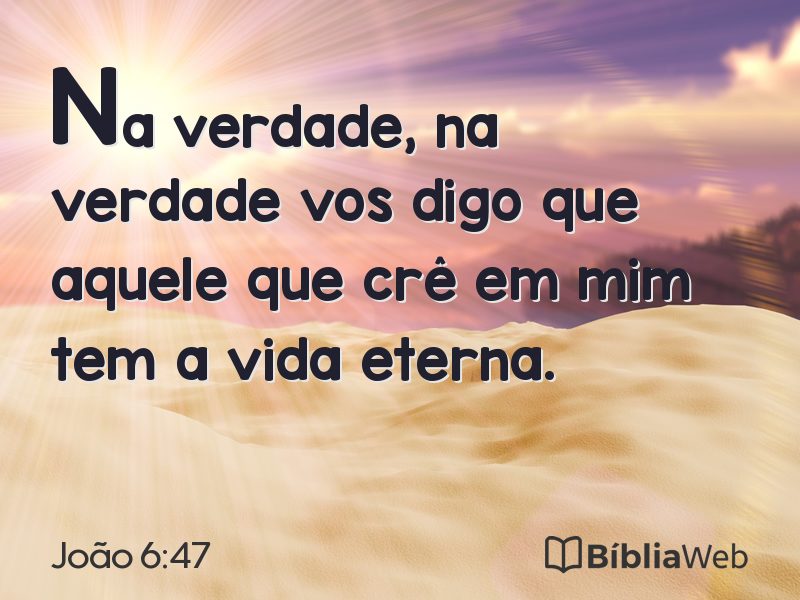 João 6:47 em imagem para compartilhar