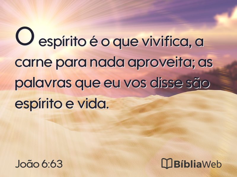 João 6:63 em imagem para compartilhar