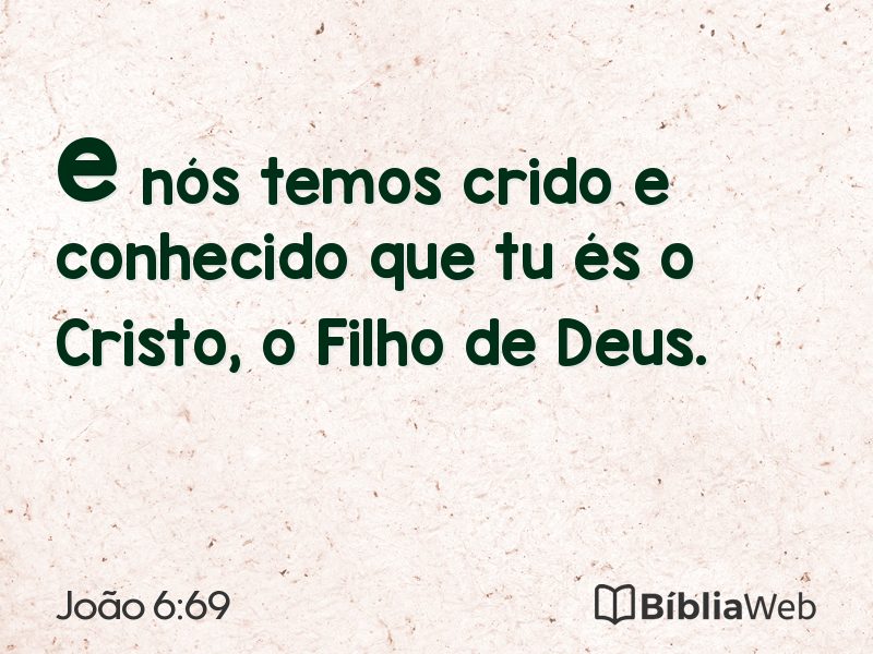 João 6:69 em imagem para compartilhar