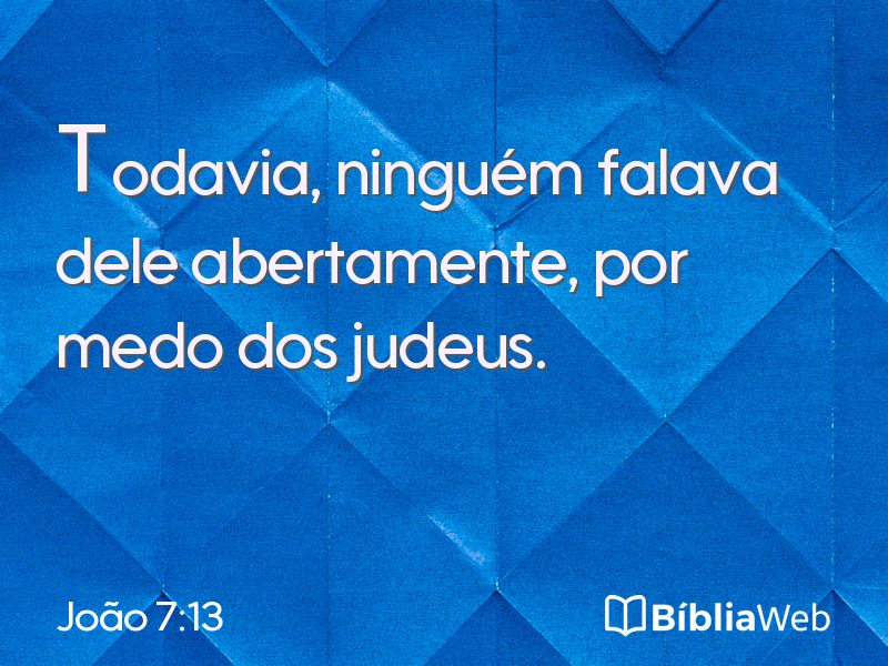 João 7:13 em imagem para compartilhar