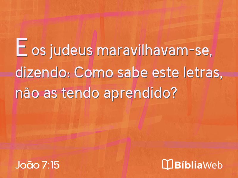 João 7:15 em imagem para compartilhar