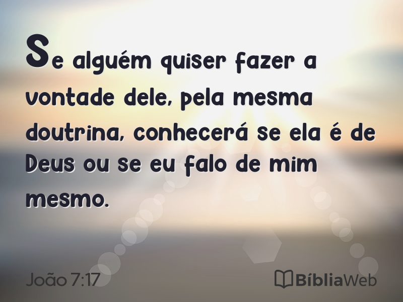 João 7:17 em imagem para compartilhar