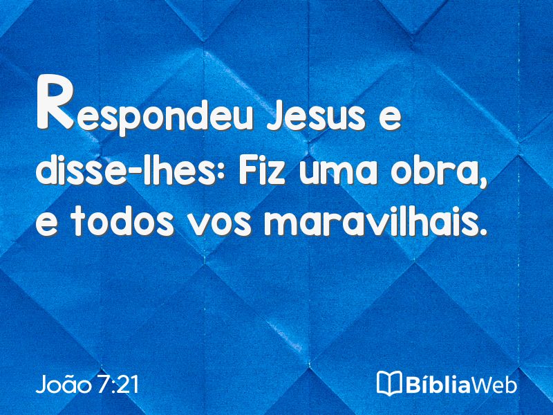 João 7:21 em imagem para compartilhar